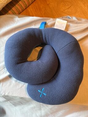 Bcozzy Kids Navy Travel Neck Pillow with Soft Fleece Cover